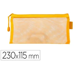 Liderpapel Bolsa Zipper Bag Poliester Transpirable Multiusos Ticket 230x115 mm Amarillo