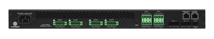 Crown CTD-8125 Amplificador 8X125W Dante con DSP y Reparto de Potencia, Configuración WebUI, Entradas y Salidas Dante, Lo-Z/Hi-Z.