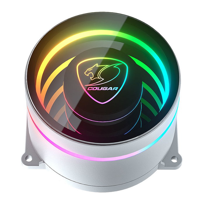 Cougar CGR-PSDELRGB-W-360 Poseidon Elite 360 Refrigeración Líquida CPU AIO ARGB, 3 Ventiladores de 12 cm, 2200 RPM, Blanco