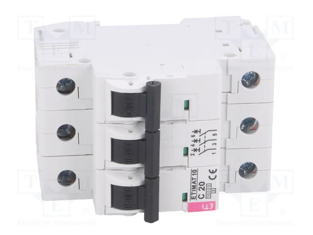 ETI POLAM Interruptor magnetotérmico ETIMAT 10 3P C20 20A 10kA