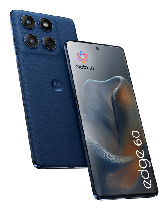 Motorola edge 60 Smartphone 5G, Pantalla 6.67" P—OLED 120Hz, 12GB RAM + 512GB, Triple Cámara 50MP, Procesador MediaTek Dimensity 7300, Batería 5200mAh, Android 15, Color Azul
