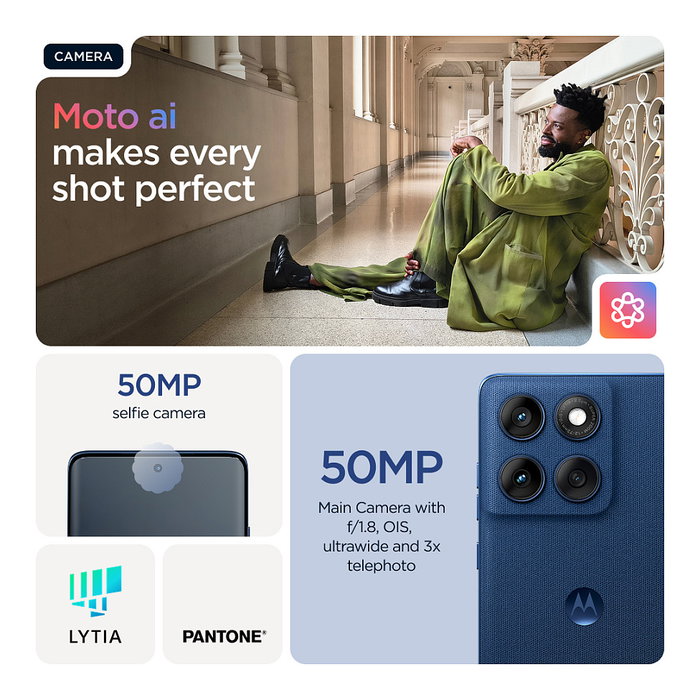 Motorola edge 60 5G 12GB RAM 512GB Almacenamiento 16.9 cm 6.67" 5200 mAh Android 15 Azul