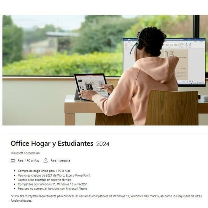 Microsoft Office Hogar 2024 para 1 dispositivo (PC/Mac)