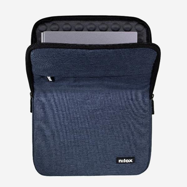 Nilox NXSL13BL Funda Sleeve Acolchada para Portátil o Tablet 13.3" (33.8 cm), 2 Compartimentos, Azul