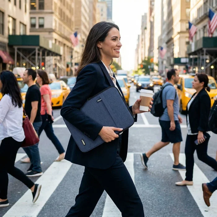 Nilox NXSL13BL Funda Sleeve Acolchada para Portátil o Tablet 13.3" (33.8 cm), 2 Compartimentos, Azul