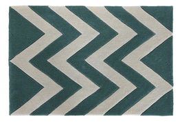 DKD Home Decor Alfombra Bicolor 90 x 60 x 2 cm (2 Unidades) Zigzag Polyester Acrilico