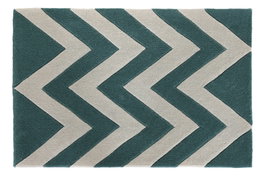 DKD Home Decor Alfombra Bicolor 90 x 60 x 2 cm (2 Unidades) Zigzag Polyester Acrilico