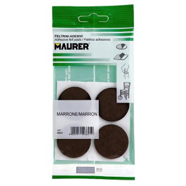 MAURER Fieltro Adhesivo Ø 35 mm Marrón (Blister 4 Piezas)