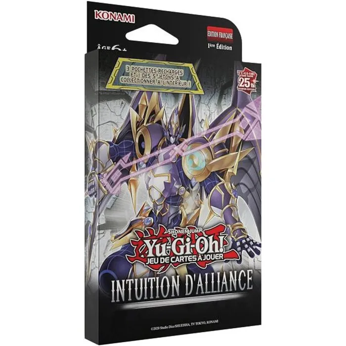 Konami Yu-Gi-Oh! Intuición de Alianza - Paquete de 3 Sobres - 28 Cartas + 1 Ficha Coleccionable - Edición Francesa - A partir de 6 años