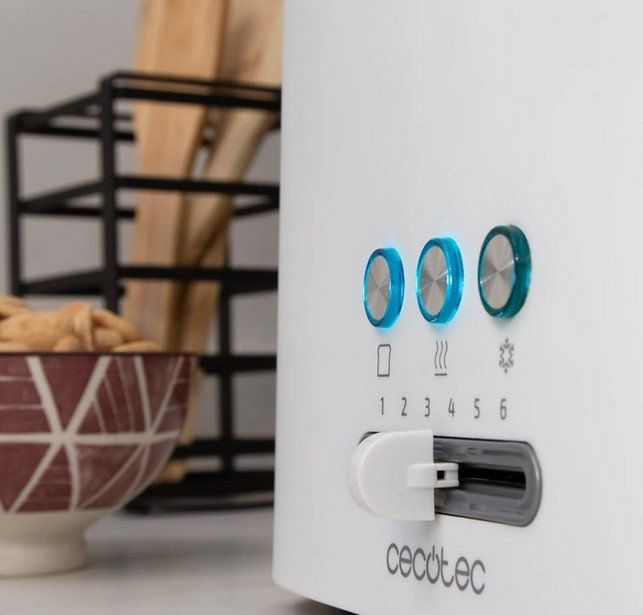 CECOTEC Tostadora Toast&Taste 16000 Extra White de 4 rebanadas