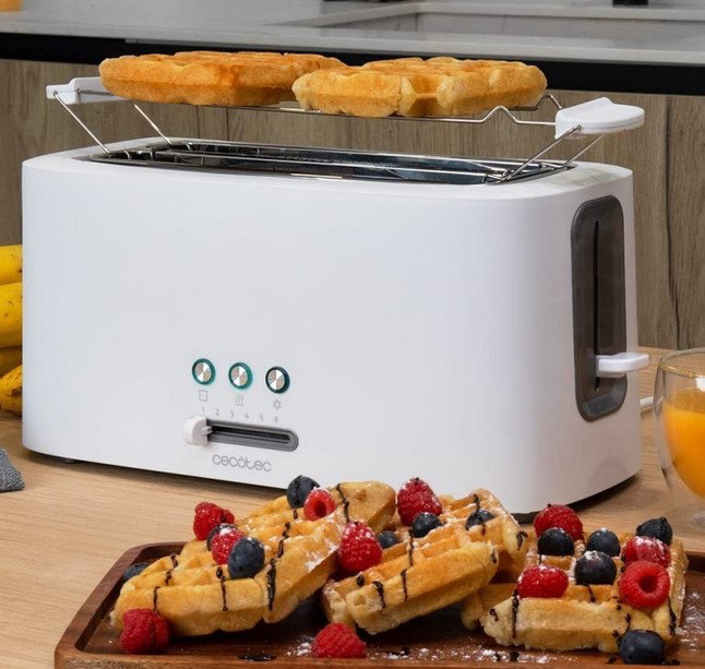 CECOTEC Tostadora Toast&Taste 16000 Extra White de 4 rebanadas