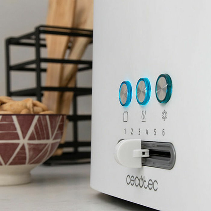 CECOTEC 03190 Tostadora, 4 Rebanadas, 1630 W, Blanco