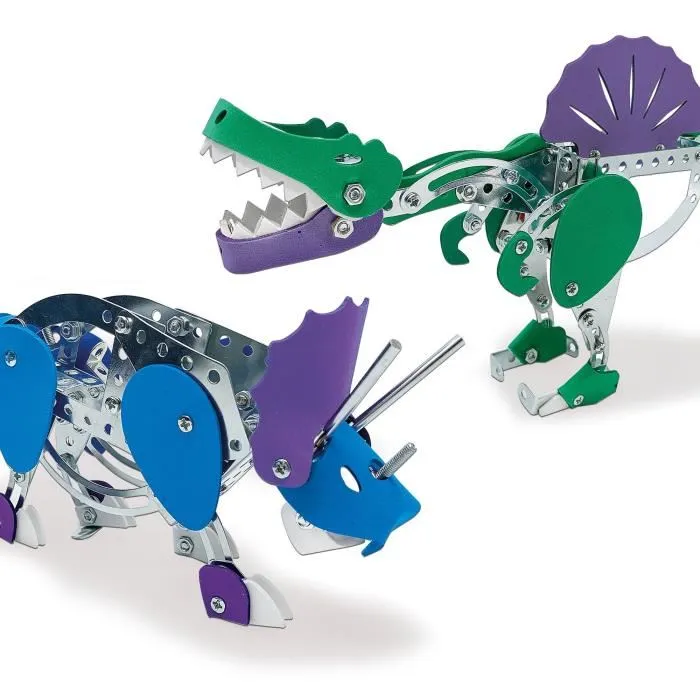 Ses Creative SES8710341149505 Kit de construcción de dinosaurios de metal Triceratops y Spinosaurus