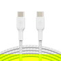 Belkin Cable CAB004BT1MWH USB-C a USB-C 1m Trenzado Blanco Certificado USB-IF - Boost Charge