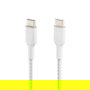 Belkin Cable CAB004BT1MWH USB-C a USB-C 1m Trenzado Blanco Certificado USB-IF - Boost Charge