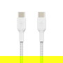 Belkin Cable CAB004BT1MWH USB-C a USB-C 1m Trenzado Blanco Certificado USB-IF - Boost Charge