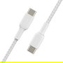 Belkin Cable CAB004BT1MWH USB-C a USB-C 1m Trenzado Blanco Certificado USB-IF - Boost Charge