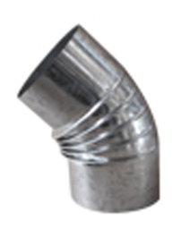 Estufa Codo Galvanizado Rizado 45º de 200
