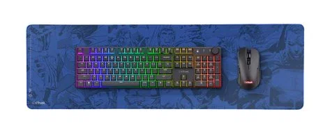 Trust GXT 759SM Alfombrilla de Ratón Gaming XXL (930x300mm) Superman Azul, Gris, Rojo con Bordes Cosidos y Base Antideslizante