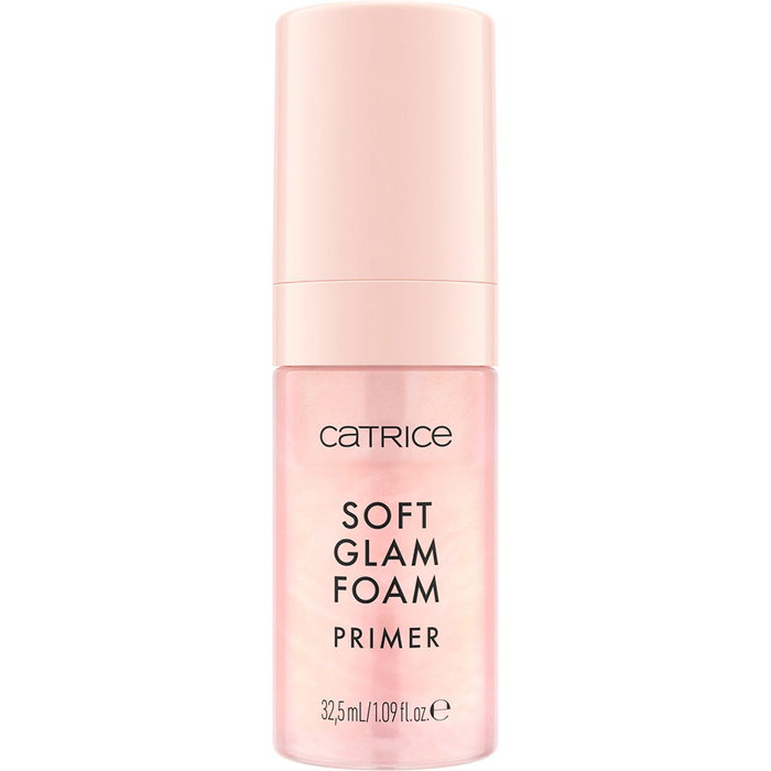 Catrice Soft Glam Prebase en Espuma 32.5 ml - Primer de Textura Espumosa, Brillo Sutil Rosa Translúcido con Destellos Dorados
