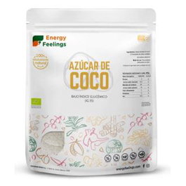 ENERGY FEELINGS Azúcar de Coco Ecológico 1Kg - Edulcorante Natural para Postres, Bebidas y Repostería - Vegan