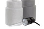 DKD Home Decor Dosificador Scandi Gris Claro Gris Oscuro Gres y PVC 8 x 16.5 x 8 cm (6 Unidades)