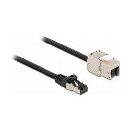 DeLOCK Cable RJ45 macho a Módulo Keystone RJ45 hembra Cat.6A 5 m negro