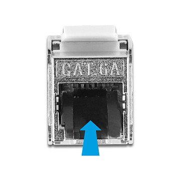 DeLOCK Cable RJ45 macho a módulo Keystone RJ45 hembra Cat.6A 5 m negro