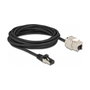 DeLOCK Cable RJ45 macho a módulo Keystone RJ45 hembra Cat.6A 5 m negro
