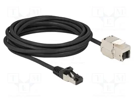 DeLOCK Cable RJ45 macho a Módulo Keystone RJ45 hembra Cat.6A 5 m negro