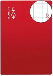 ESCOLOFI Pack de 10 Libretas A4 Cuadrícula 6x6 Rojo
