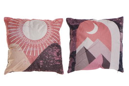 DKD Home Decor Surtido de 2 Cojines de Montañas 45x10x45 cm