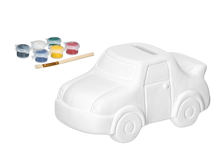 Pincello Hucha para Pintar Coche 6 Colores y Pincel 14x7x7 cm (Set de 24)