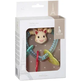 Sophie la girafe - Sonajero del corazón con cuentas de colores y medallones sonoros