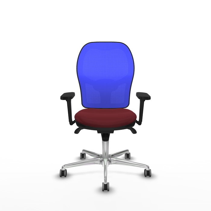 PIQUERAS Y CRESPO Silla de oficina Jorquera con mecanismo Sincro, Granate y Azul PIQUERAS Y CRESPO Silla de oficina Jorquera con mecanismo Sincro, Granate y Azul