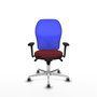 PIQUERAS Y CRESPO Silla de oficina Jorquera con mecanismo Sincro, Granate y Azul