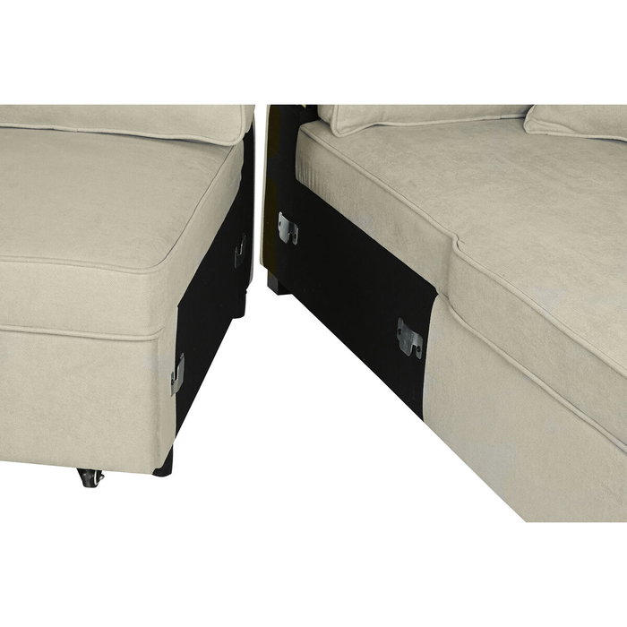 DKD Home Decor Sofá Cama en Poliéster Arena 298x154x92 cm