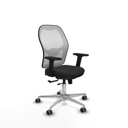 PIQUERAS Y CRESPO Silla de oficina Jorquera con mecanismo Sincro/Traslack, Negro y Blanco