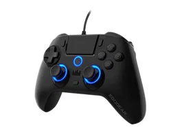 EgoGear EG SC10 Mando Alámbrico Analógico para PS4/PlayStation 4, Negro, con Conector 3.5mm, 6 Ejes, Retroiluminación LED Multicolor y Cable de 3m