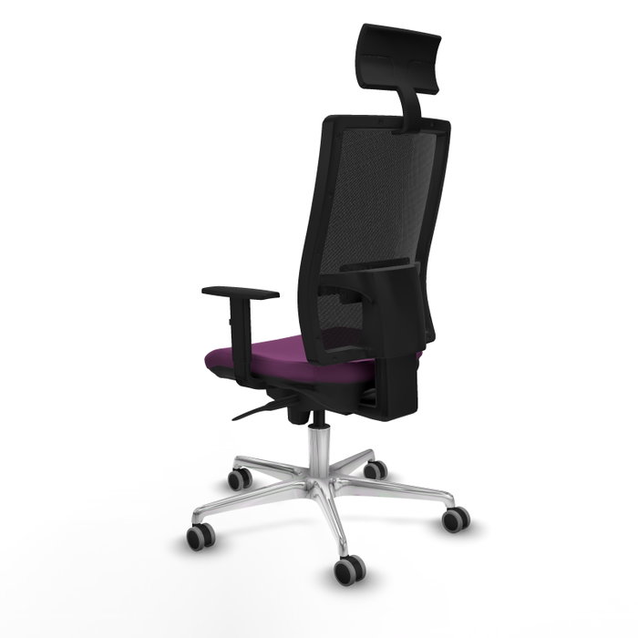 PIQUERAS Y CRESPO Silla de oficina Horna con mecanismo Sincro, Morado y Negro