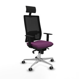 PIQUERAS Y CRESPO Silla de oficina Horna con mecanismo Sincro, Morado y Negro