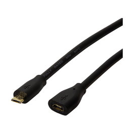 LogiLink Cable USB 2.0 Micro-USB macho a Micro-USB hembra, 2 m, negro