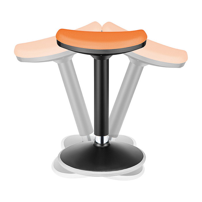 LogiLink Taburete Ergonómico con Altura Ajustable y Movimiento de Balanceo, Naranja
