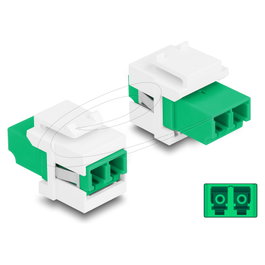 DeLOCK Módulo Keystone LC Duplex a LC Duplex Verde/Blanco 87066