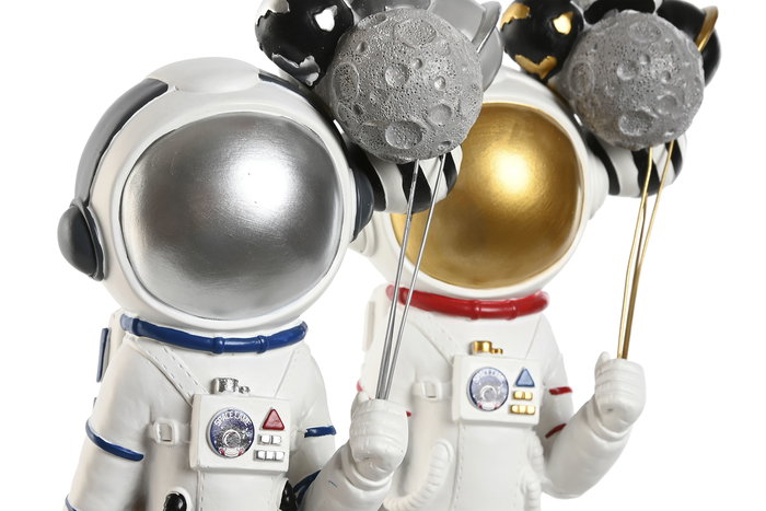 DKD Home Decor Figura Astronaut girl Urban Blanco Azul Resina 12 x 41 x 16 cm (2 Unidades)