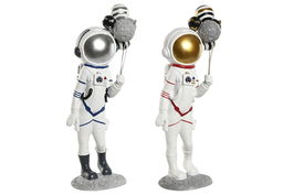 DKD Home Decor Figura Astronaut girl Urban Blanco Azul Resina 12 x 41 x 16 cm (2 Unidades)