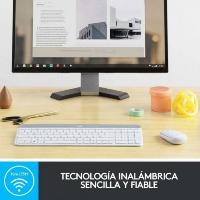Logitech MK470 Combo Teclado Español y Ratón Inalámbrico Blanco Logitech MK470 Combo Teclado Español y Ratón Inalámbrico Blanco