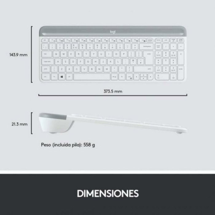 Logitech MK470 Combo Teclado Español y Ratón Inalámbrico Blanco Logitech MK470 Combo Teclado Español y Ratón Inalámbrico Blanco
