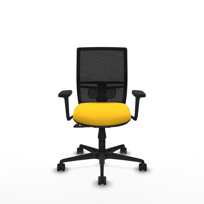 PIQUERAS Y CRESPO Silla de oficina Yunquera con mecanismo Sincro, Amarillo y Negro