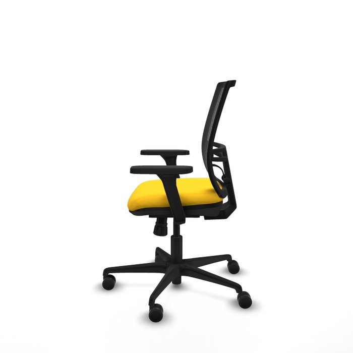 PIQUERAS Y CRESPO Silla de oficina Yunquera con mecanismo Sincro, Amarillo y Negro